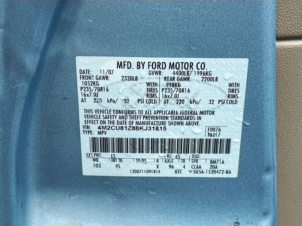 2008 Mercury Mariner Base